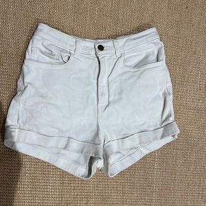 American apparel white high rise denim shorts size 26/27